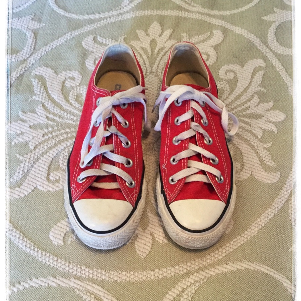 Vintage Red Converse All-Star Low-Top tennis shoe.